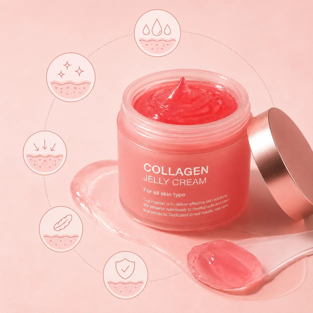 Crema facial jelly con colágeno fovitta